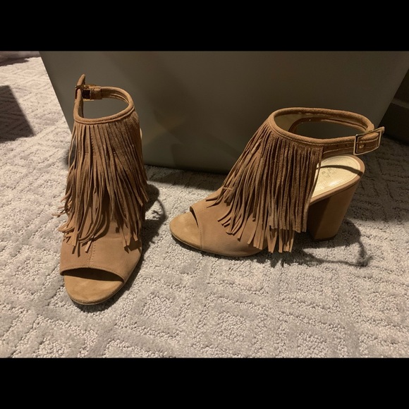 Vince Camuto Fringe Mule Sandals - Picture 1 of 5